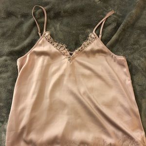 BLUSH PINK SATIN TOP